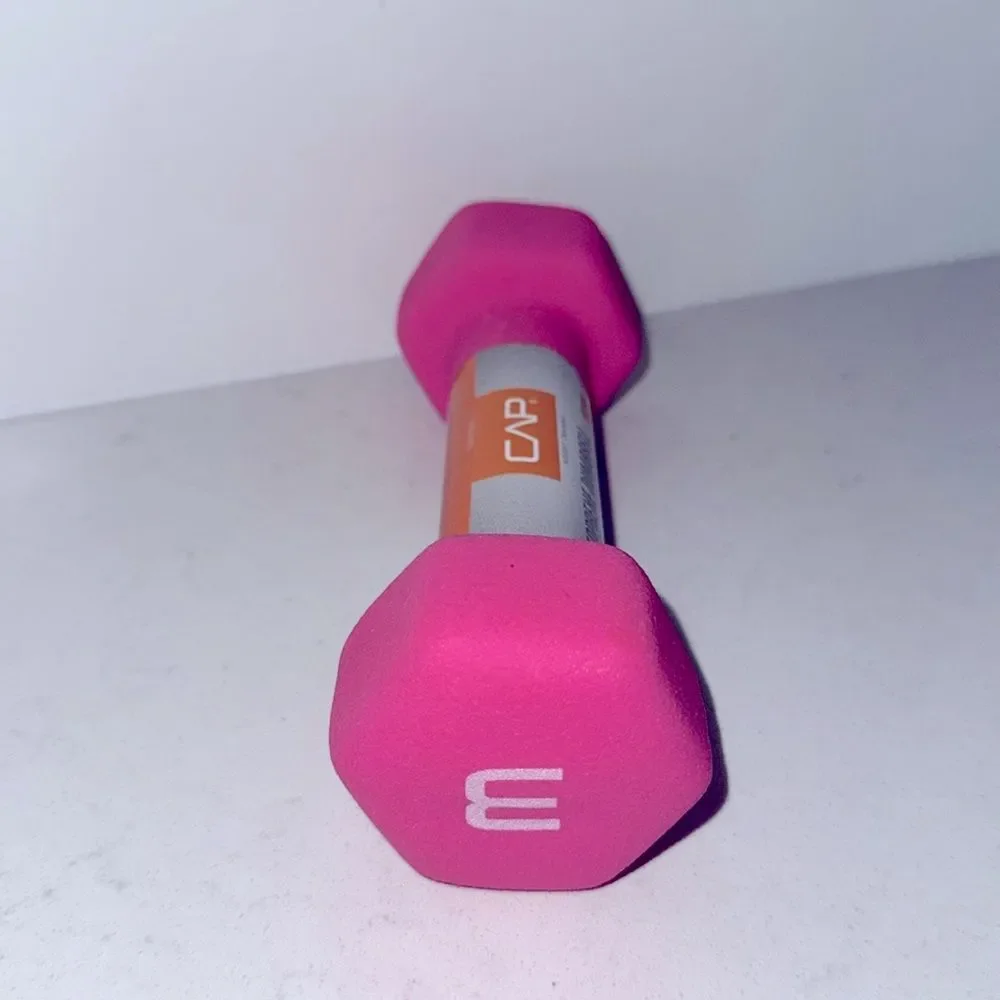 CAP Barbell Neoprene Dumbbell, 3lb,‎ neon pink